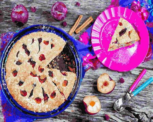 Paint by Numbers DIY - Plum cake
