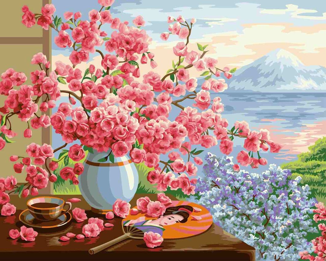 Paint by Numbers DIY - Sakura bouquets