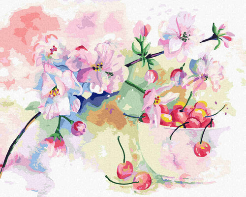Paint by Numbers DIY - Spring Kirsch Watercolor