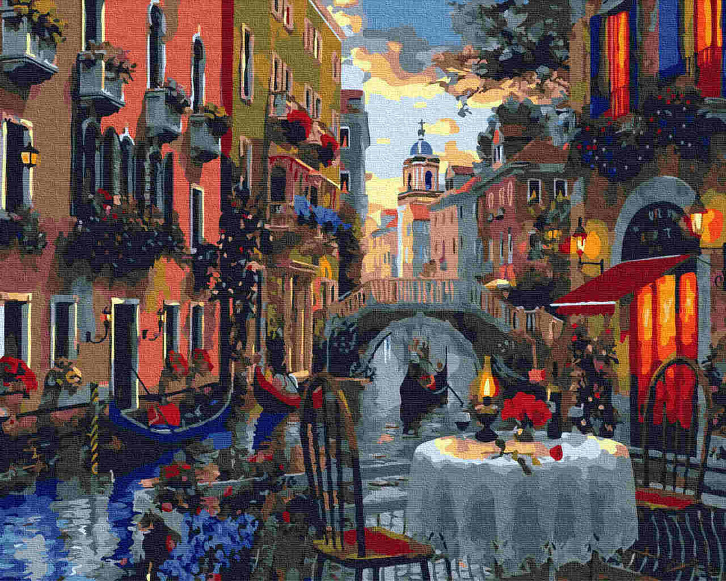 Paint by Numbers DIY - Street Café in Venice