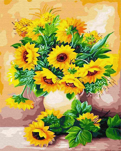 Paint by Numbers DIY - Sunflower bouquet