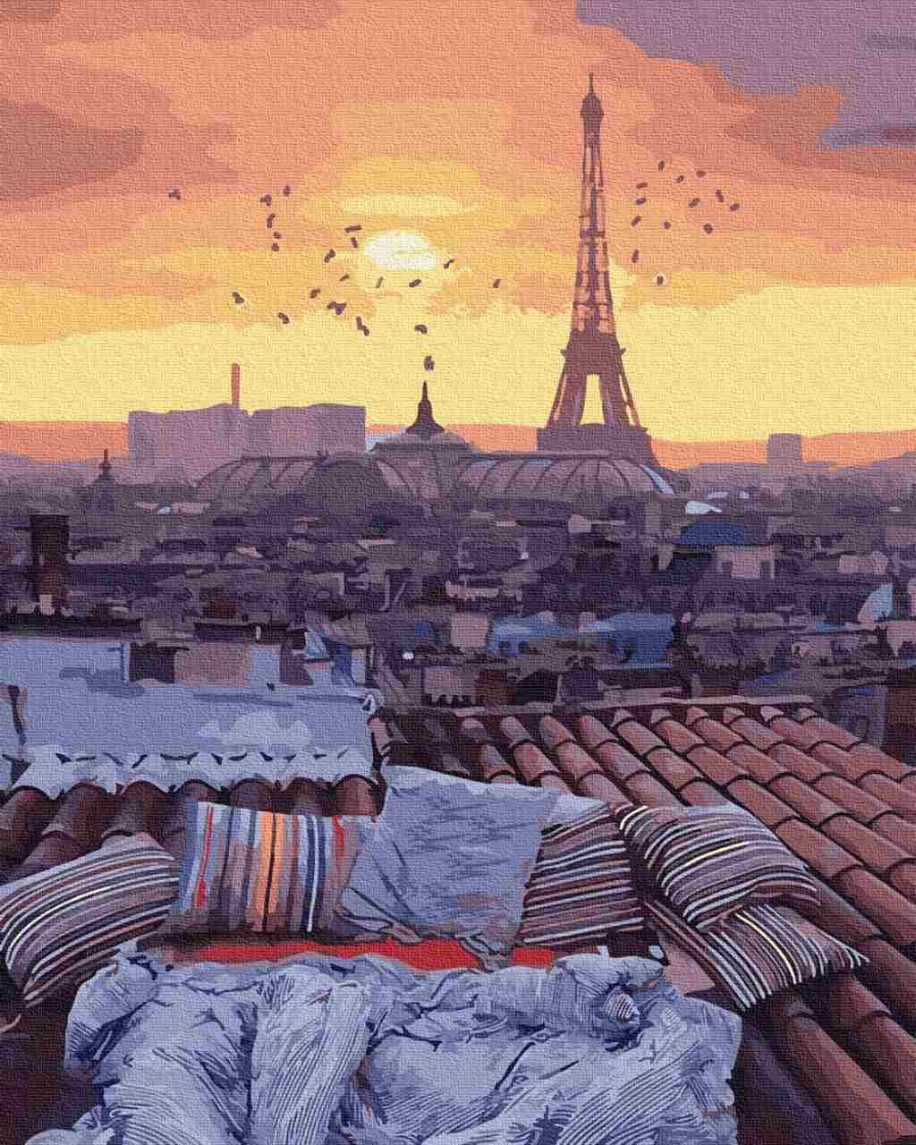 Paint by Numbers DIY - Sunset overlooking Paris