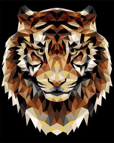 Paint by Numbers DIY - Tiger (polygonal style)