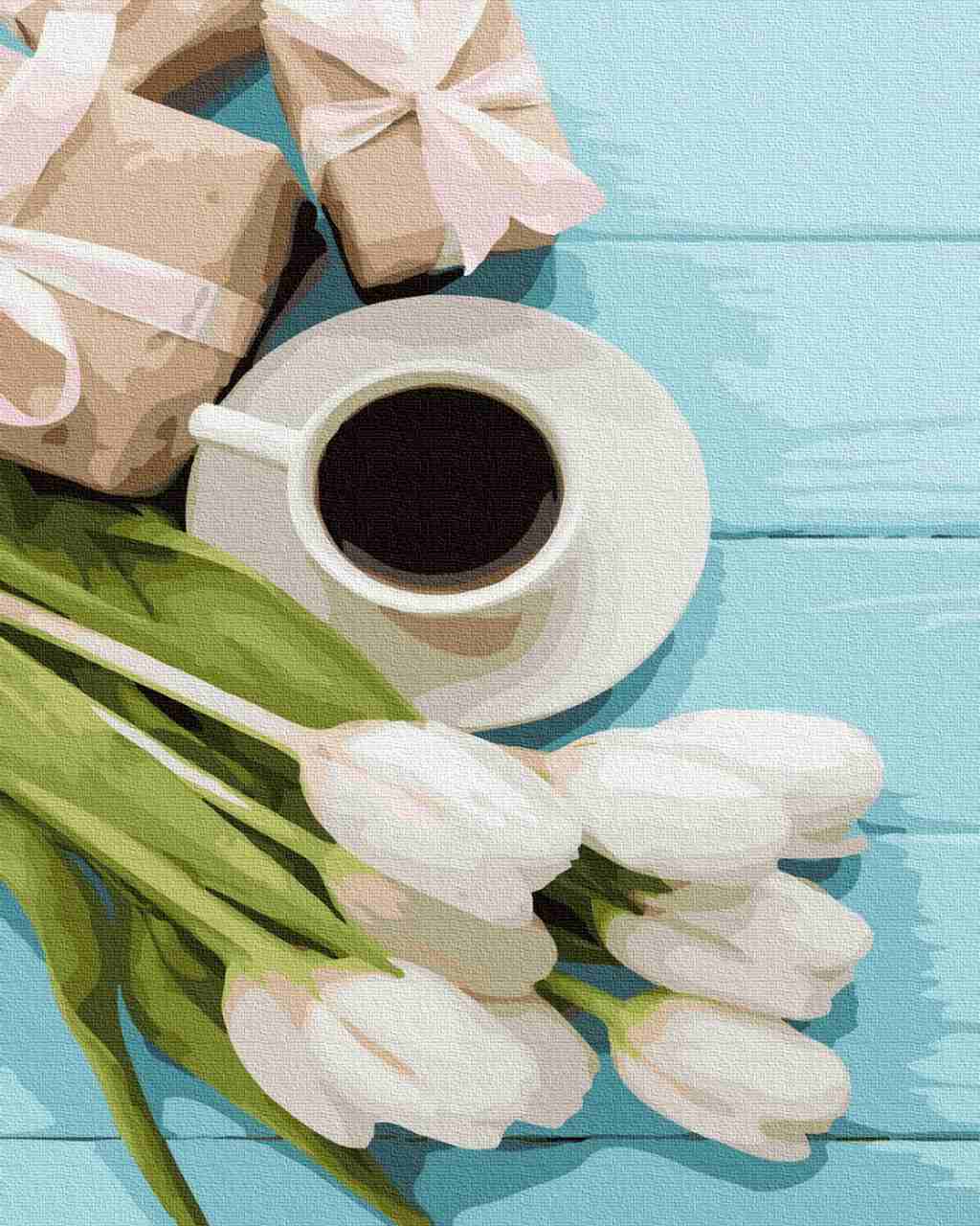 Paint by Numbers DIY - Tulips for coffee