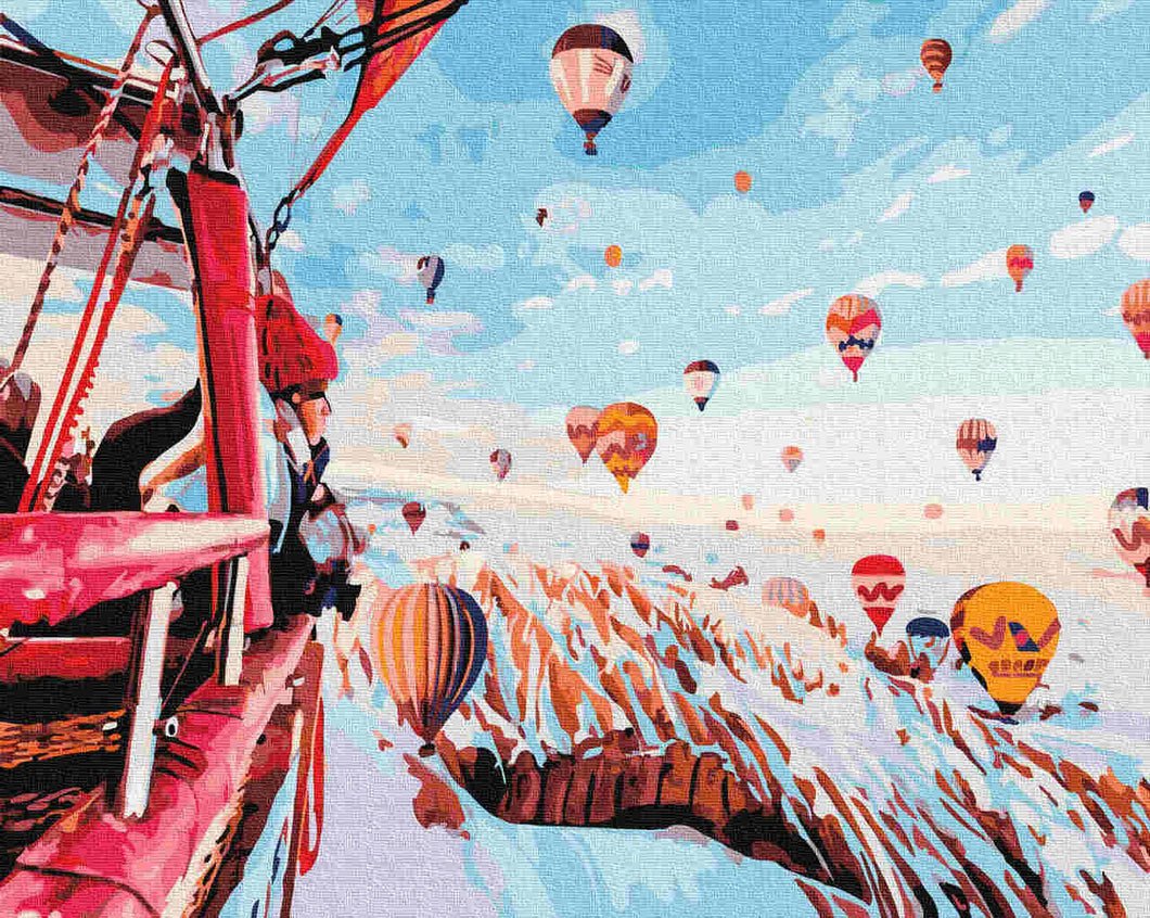 Paint by Numbers DIY - Winter Balloon Cappadocia