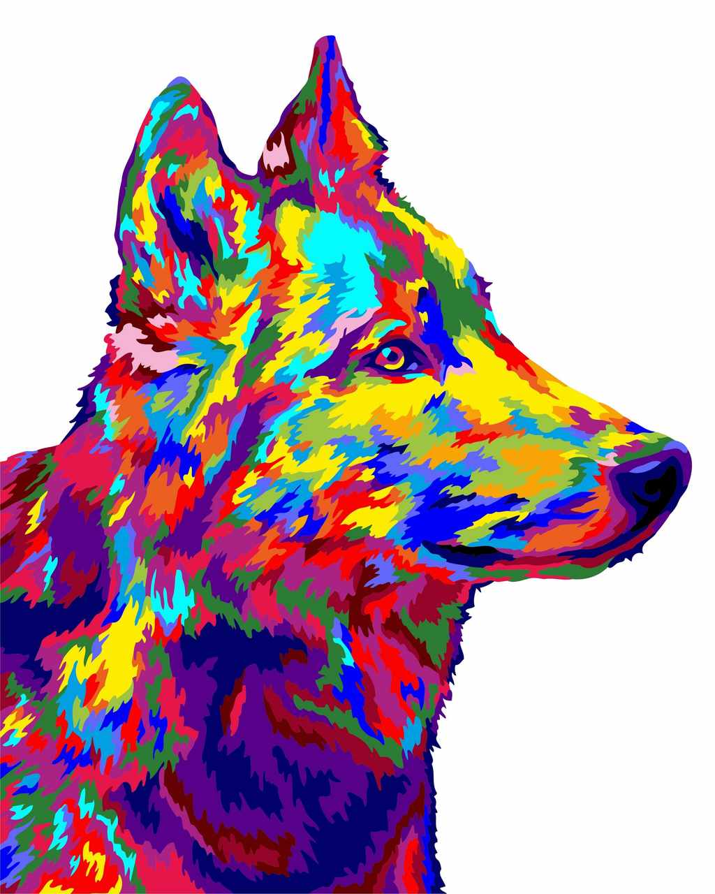 Paint by Numbers DIY - Wolf Pop Art