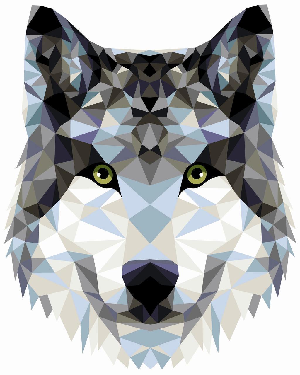 Paint by Numbers DIY - Wolf (polygonal style)