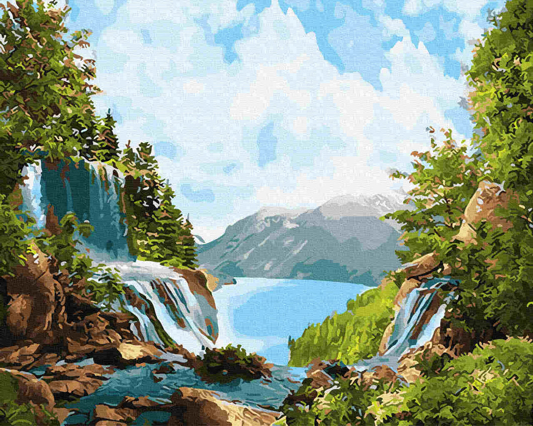 Paint by Numbers DIY - Wonderful waterfall