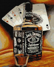 Load image into Gallery viewer, Paint by Numbers DIY - a glass of whiskey during the game
