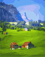 Load image into Gallery viewer, Paint by Numbers DIY - a village in the mountains
