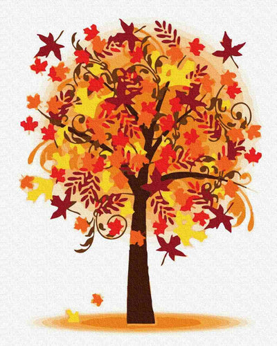 Paint by Numbers DIY - autumn tree