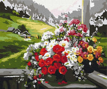 Load image into Gallery viewer, Paint by Numbers DIY - bouquets at the window
