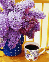 Load image into Gallery viewer, Paint by Numbers DIY - coffee with lilac
