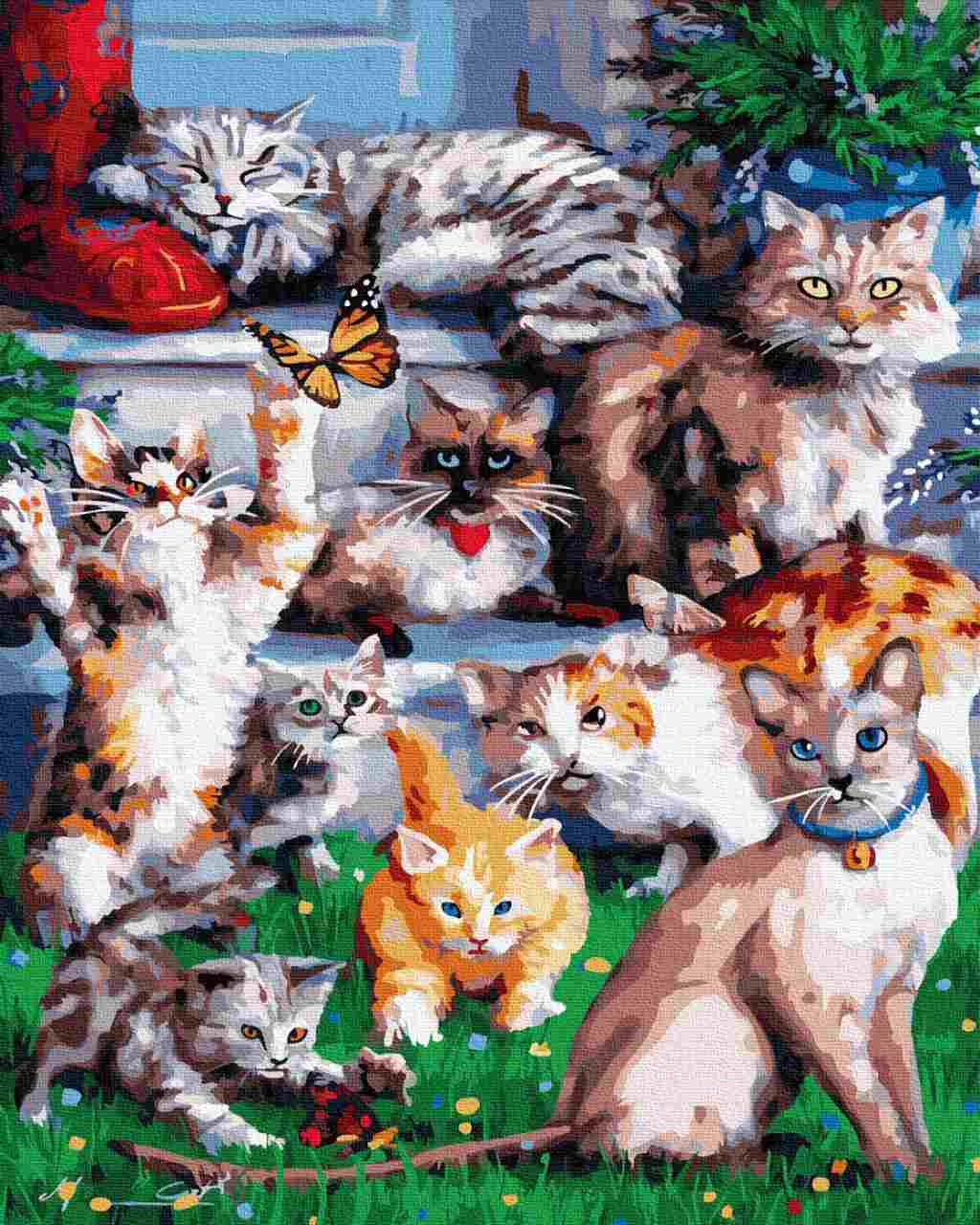 Paint by Numbers DIY - domestic cats