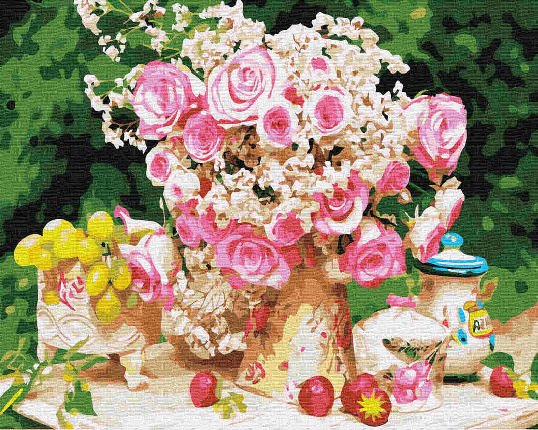 Paint by Numbers DIY - garden roses