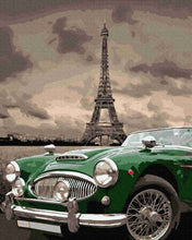 Load image into Gallery viewer, Paint by Numbers DIY - green retro on the streets of Paris

