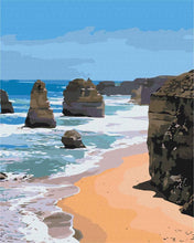 Load image into Gallery viewer, Paint by Numbers DIY - sea cliffs
