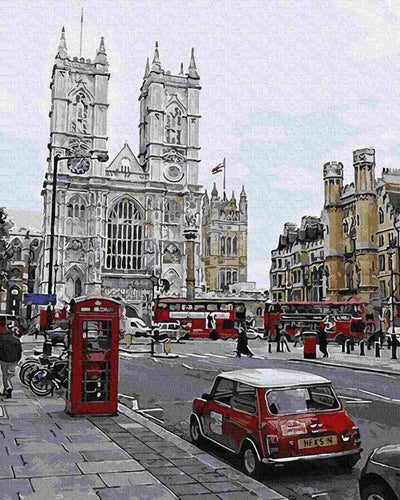 Paint by Numbers DIY - street near Westminster Abbey