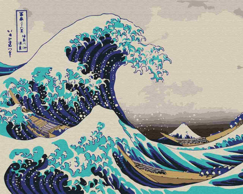 Paint by Numbers DIY - the big wave in front of Kanagawa. Hokusai