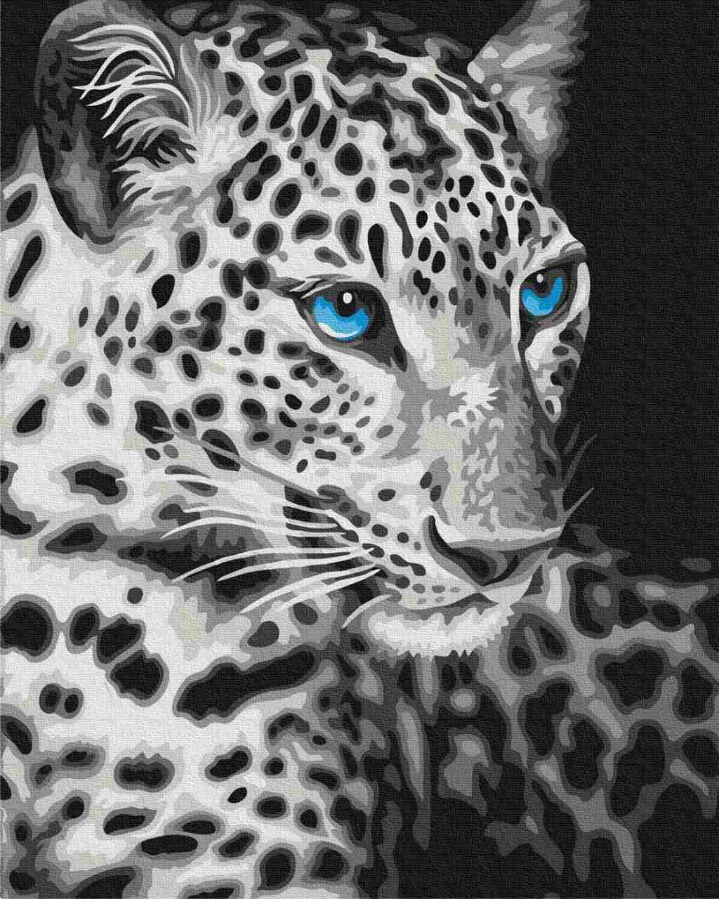 Paint by Numbers DIY - the blue-eyed leopard