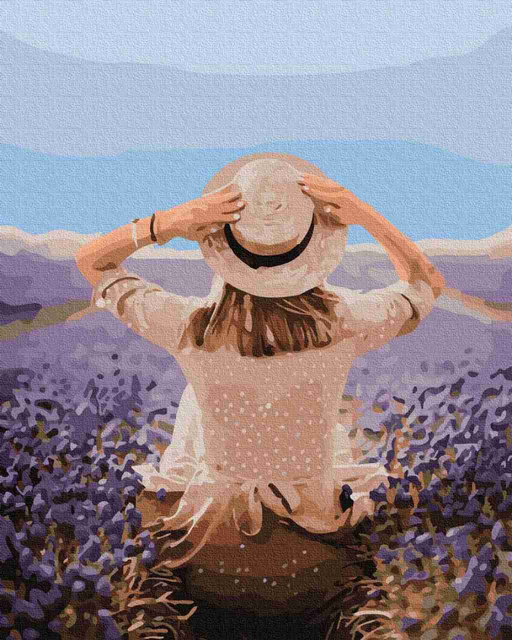 Paint by Numbers DIY - travelers in a lavender field