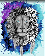 Load image into Gallery viewer, Paint by Numbers DIY - watercolor lion
