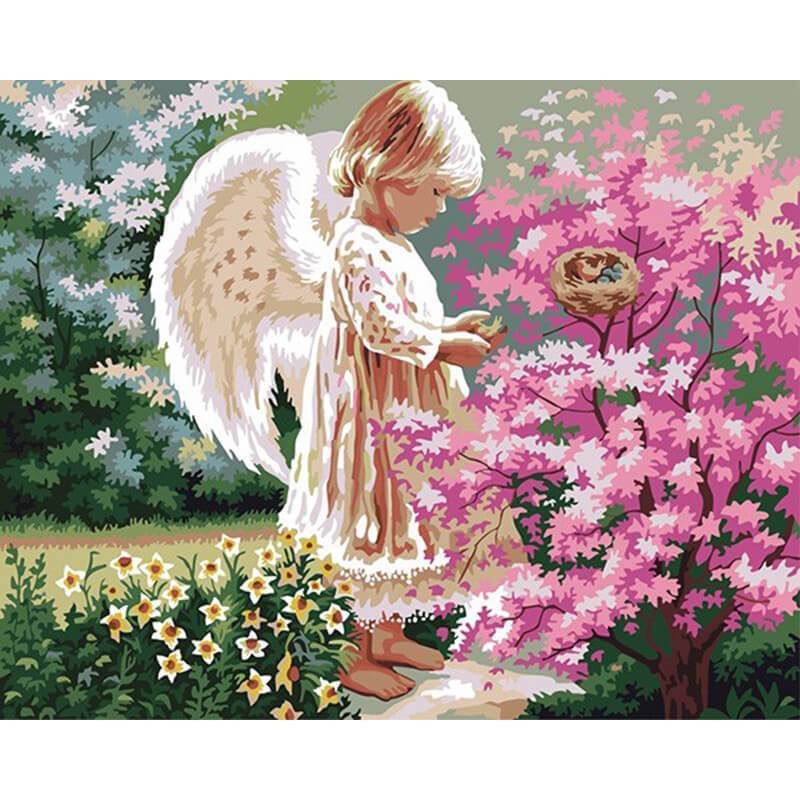 Paint by Numbers - Angel With Flowers