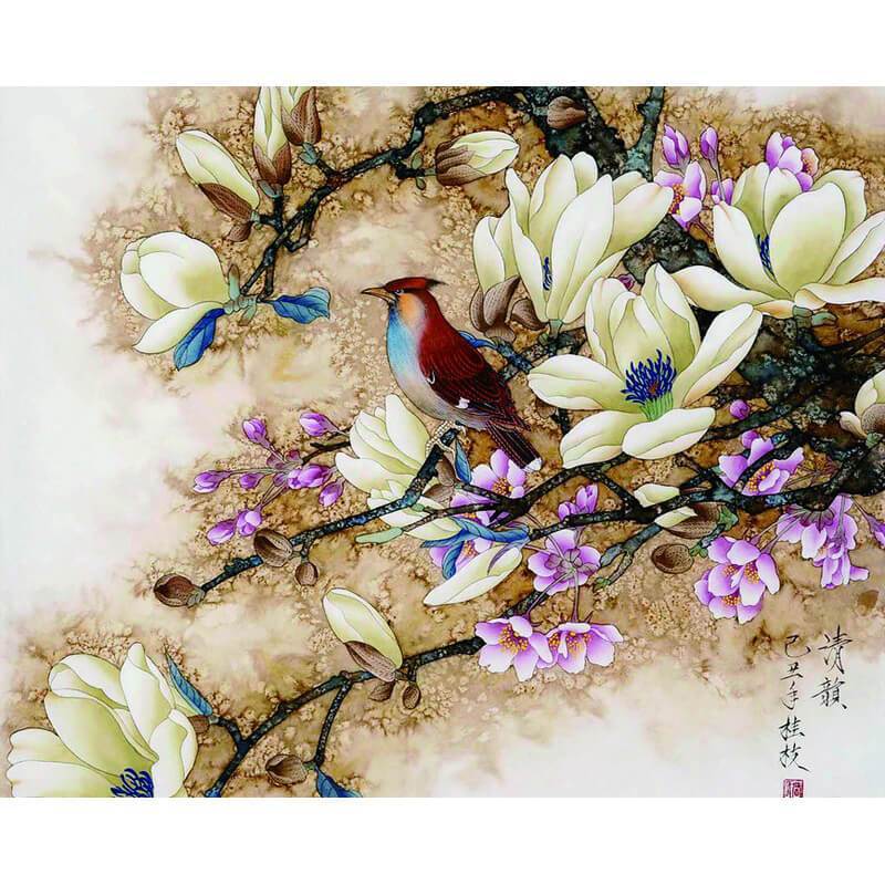 Paint by Numbers - Bird on Flowers