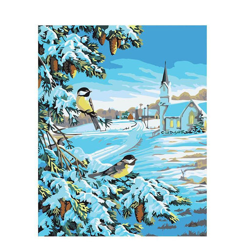 Paint by Numbers - Birds in the Snow