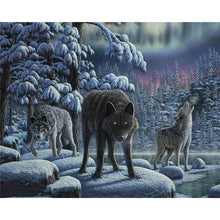 Load image into Gallery viewer, Paint by Numbers - Black Wolves
