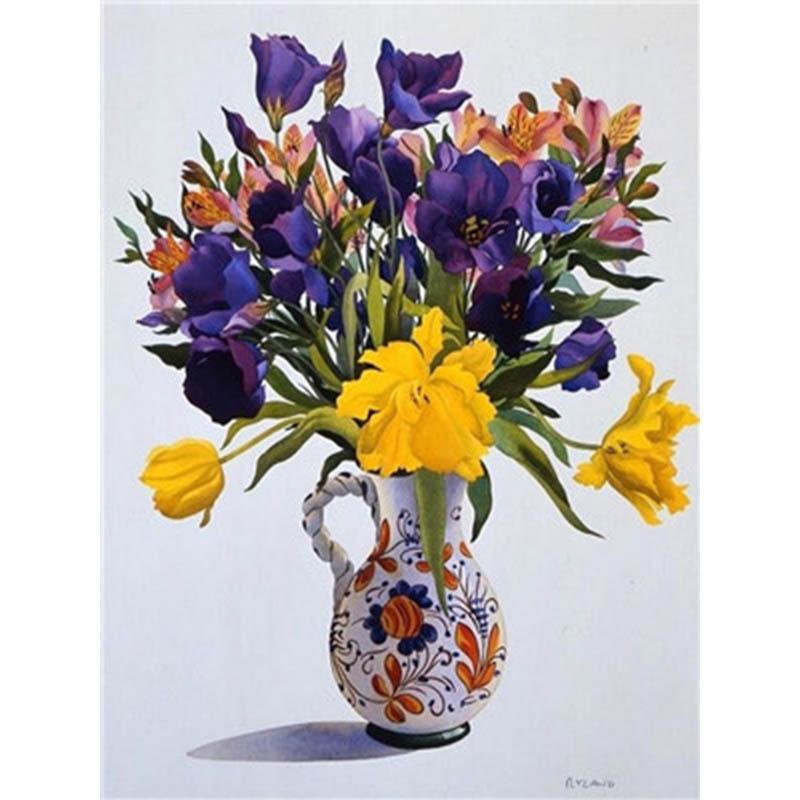 Paint by Numbers - Bouquet, Purple, Yellow