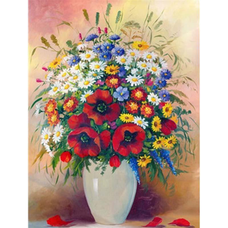 Paint by Numbers - Bouquet Red / Blue / White