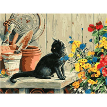 Load image into Gallery viewer, Paint by Numbers - Cat on a Garden Table
