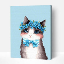 Load image into Gallery viewer, Paint by Numbers - Cat With Flower Wreath
