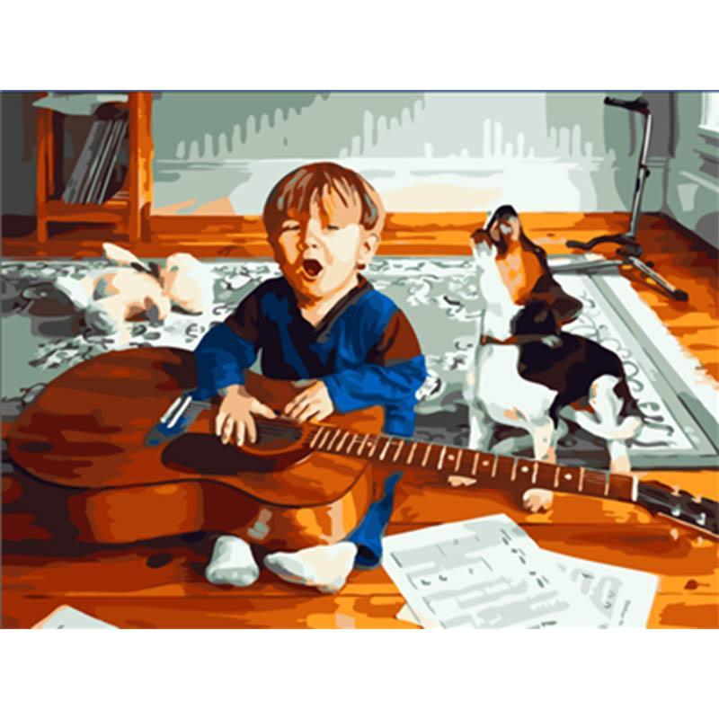 Paint by Numbers - Child Playing Guitar