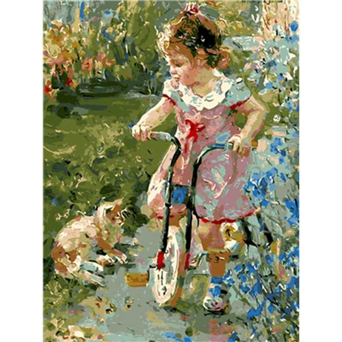 Paint by Numbers - Child With A Tricycle