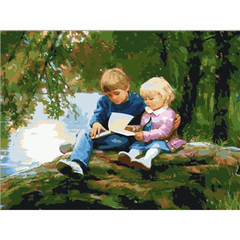 Paint by Numbers - Children Reading