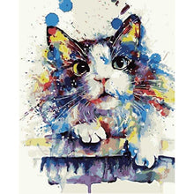 Load image into Gallery viewer, Paint by Numbers - Colorful Cat With Big Eyes
