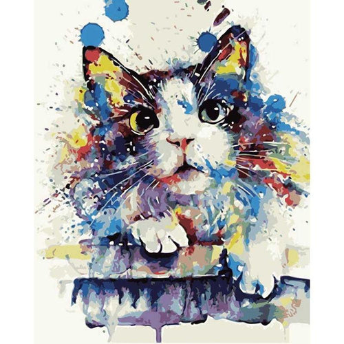 Paint by Numbers - Colorful Cat With Big Eyes