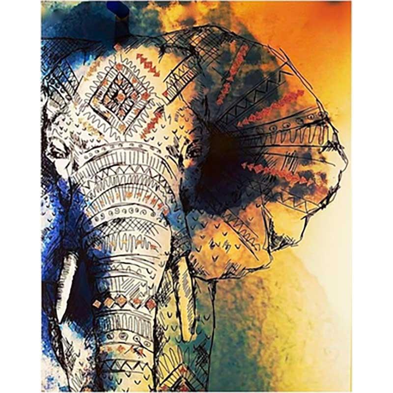 Paint by Numbers - Colorful Elephant in Focus