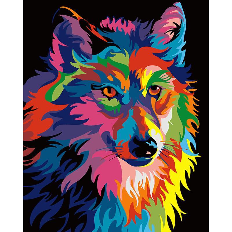 Paint by Numbers - Colorful Wolf