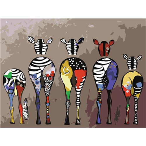 Paint by Numbers - Colorful Zebras