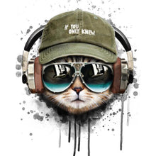 Load image into Gallery viewer, Paint by Numbers - Cool Cat With Headphones
