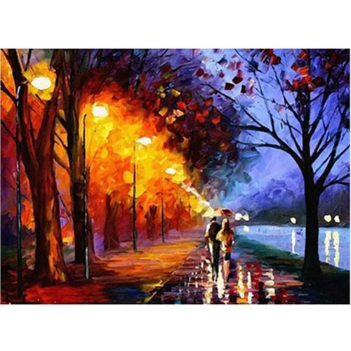 Paint by Numbers - Couples Strolling on the Avenue