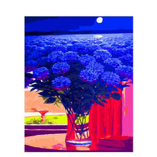 Load image into Gallery viewer, Paint by Numbers - Dark Blue Flowers
