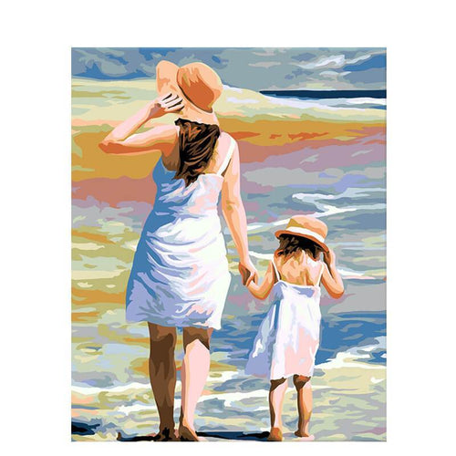 Paint by Numbers - Daughter and Mother With Hat