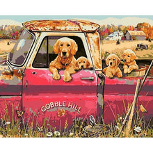 Load image into Gallery viewer, Paint by Numbers - Dog Family in a Car
