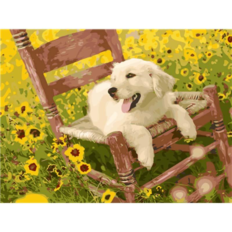 Paint by Numbers - Dog on the Chair