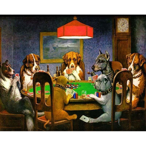 Paint by Numbers - Dogs Playing Cards