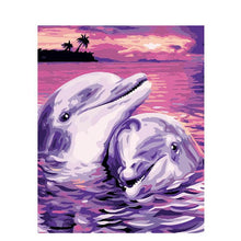 Load image into Gallery viewer, Paint by Numbers - Dolphins in the Sunset
